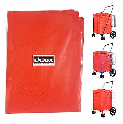 Dlux Liner Bag Waterproof Cover Only For Folding Shopping Cart Basket (red)